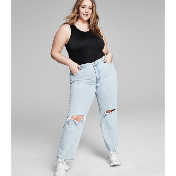 And Now This Plus Size Black Sleeveless High Neck Bodysuit NWT - Picture 1 of 7